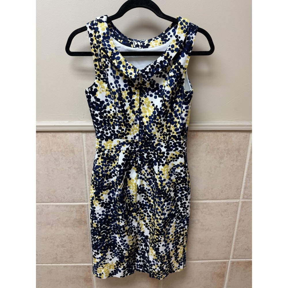 Boden Martha Mimosa Wisteria Roll Collar Tailored Pleated Shift Dress. Sz 2R - Picture 3 of 12